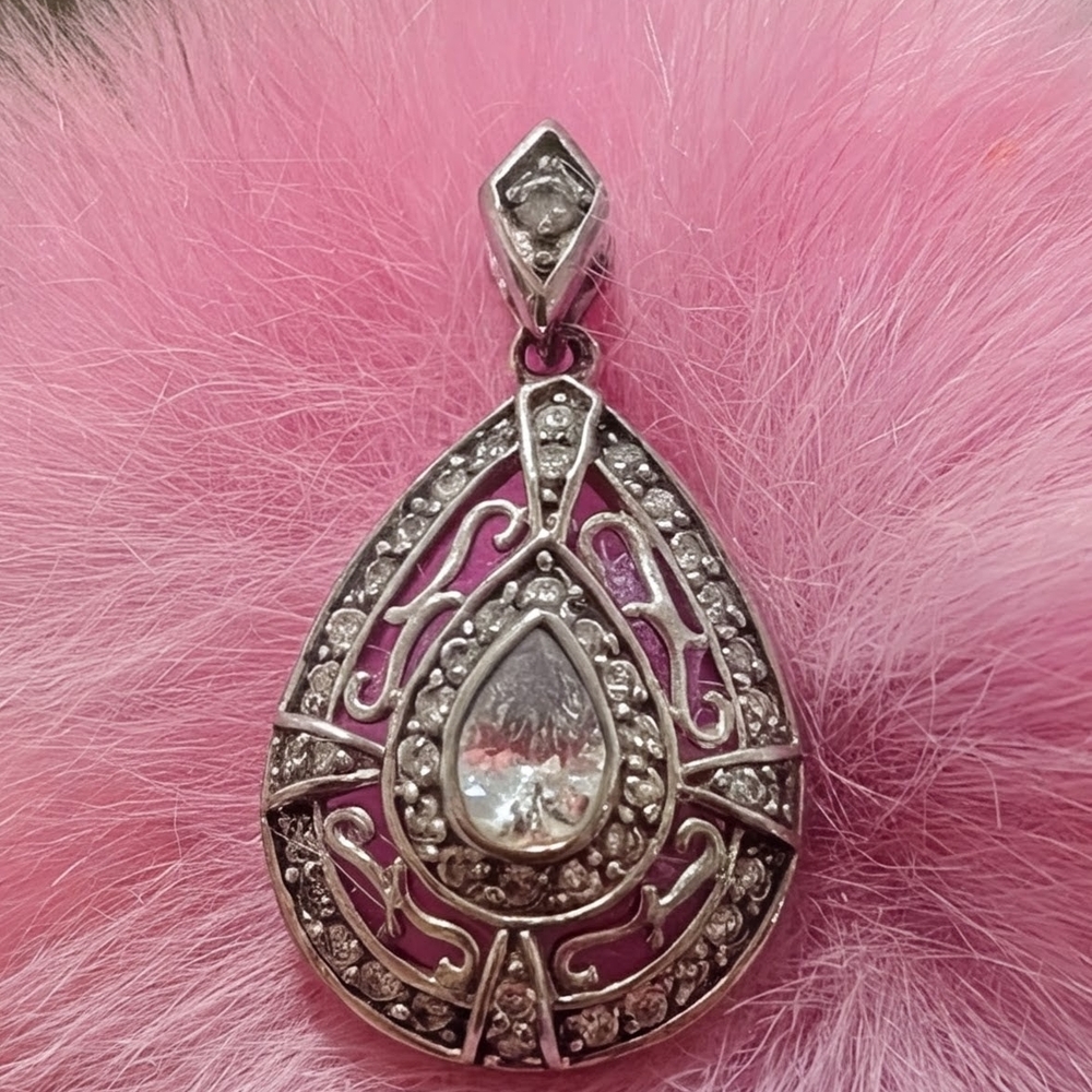 Antique Silver Teardrop Pendant